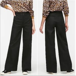 J Crew High Waist Wide Leg Black Pants Size 2